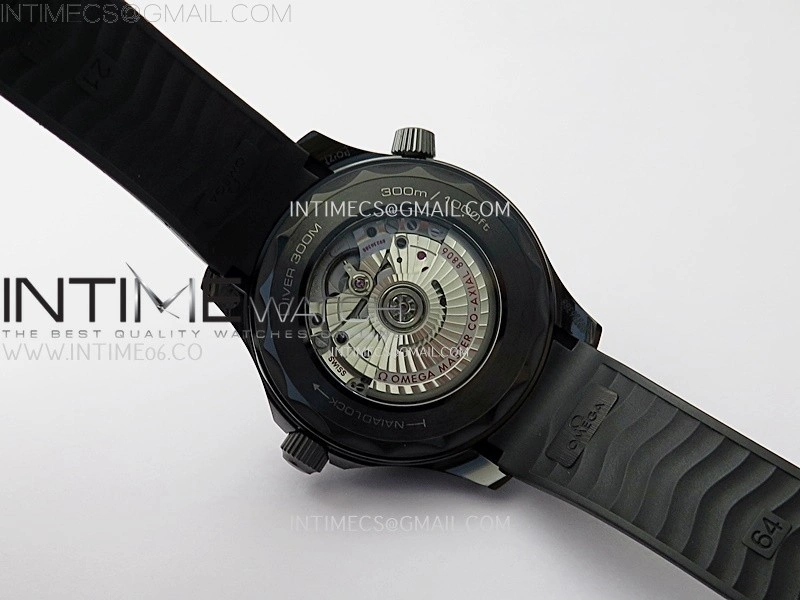 Seamaster 300m 43.5mm Black Ceramic VSF 1:1 Best Edition Black Dial on Black Rubber Strap A8806